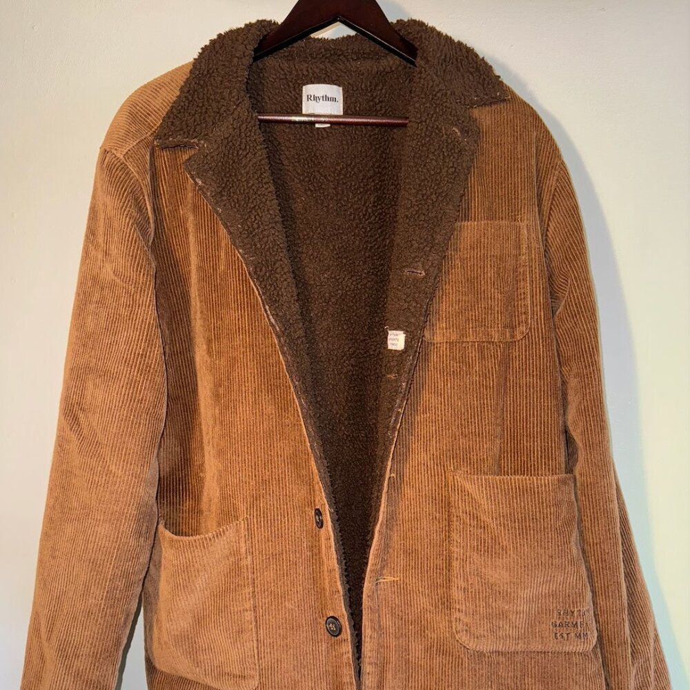 Rhythm Wide-Wale Corduroy Sherpa-Lined Surf Jacket (M/L)